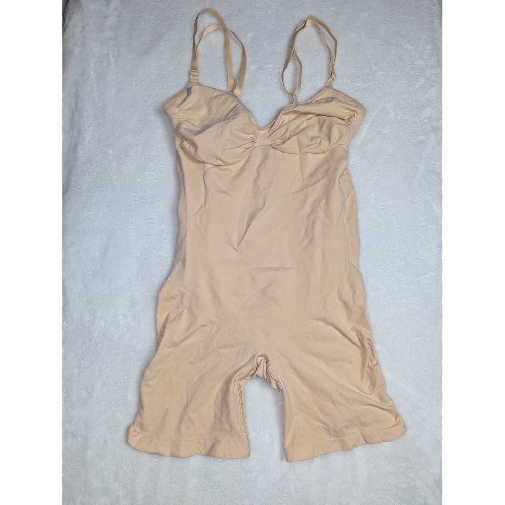 Skims‎ Seamless Sculpt Mid-Thigh Bodysuit Sand Beige Size 3X 37G/38G